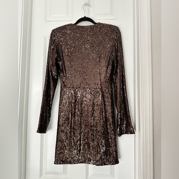 Jonathan Simkhai The Monty Hammered Sequin Blazer Dress in Sable - Picture 7 of 13